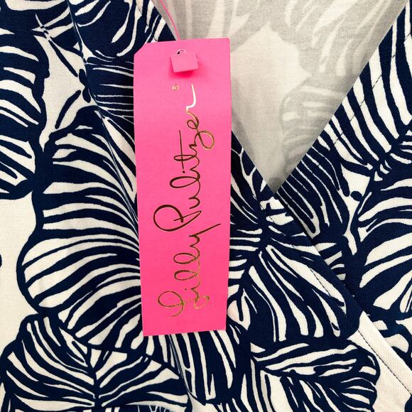LILLY PULITZER Women's Parigi Romper XL Blue Aegean Navy Beach Path Print NWT - Picture 10 of 14